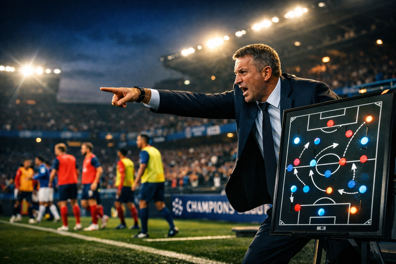 Champions League Trainer erklärt taktische Strategie für das Achtelfinale am Spielfeldrand