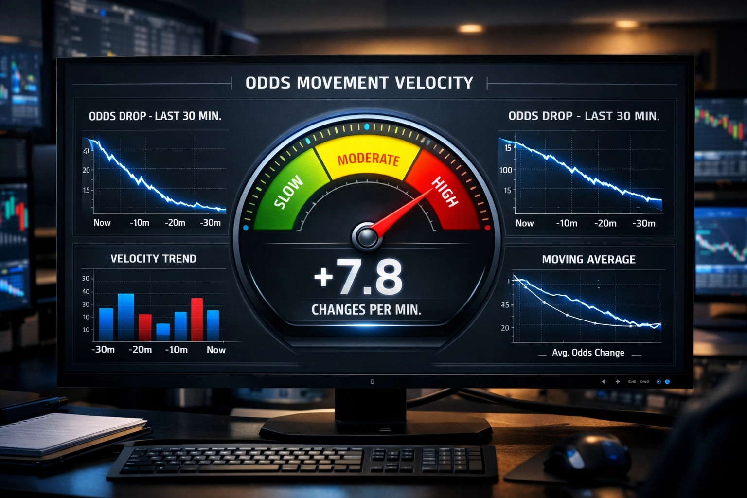 Dashboard zur Messung der Quotenbewegungsgeschwindigkeit mit Velocity-Metriken