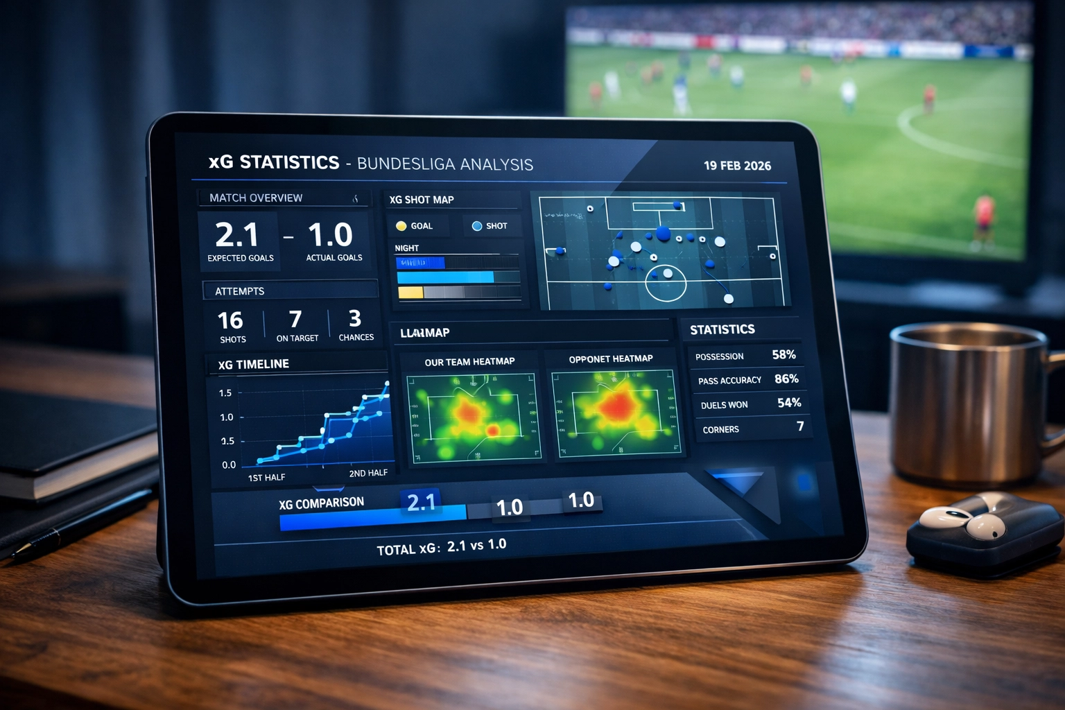 Expected Goals xG Statistik Datenanalyse für Bundesliga Wetten auf Tablet