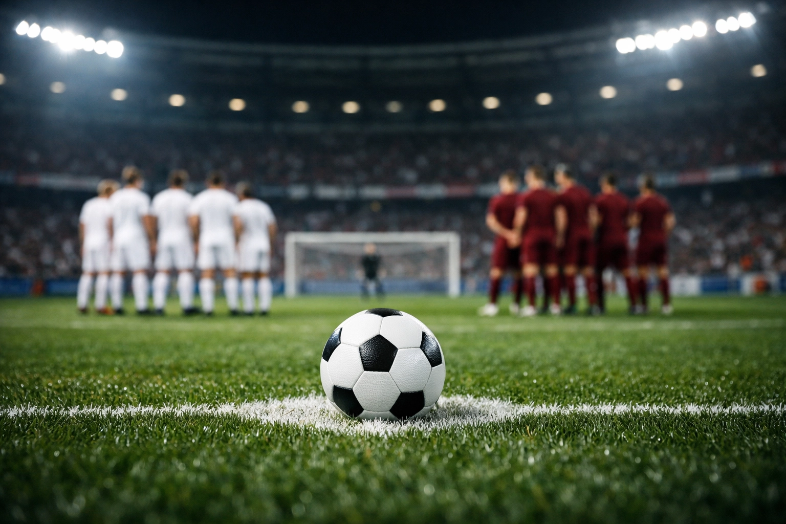 Strafraumszene im Bundesliga-Stadion zur Veranschaulichung der xG-Leistungsanalyse beider Teams.