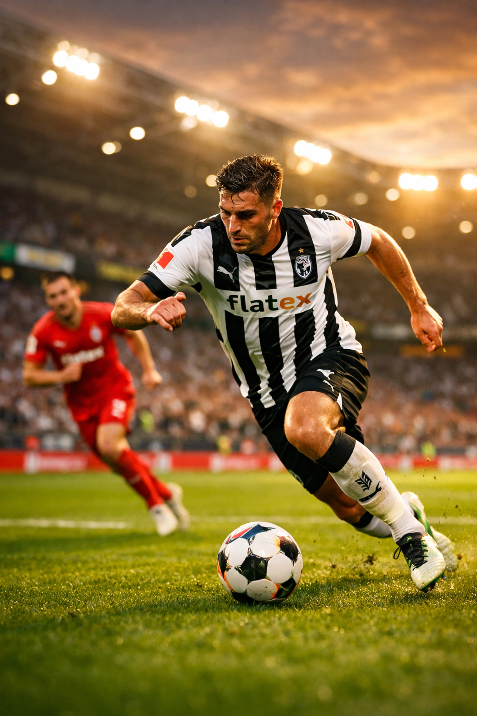 Damion Downs im Gladbach-Trikot beim Flügellauf in der Bundesliga 2026