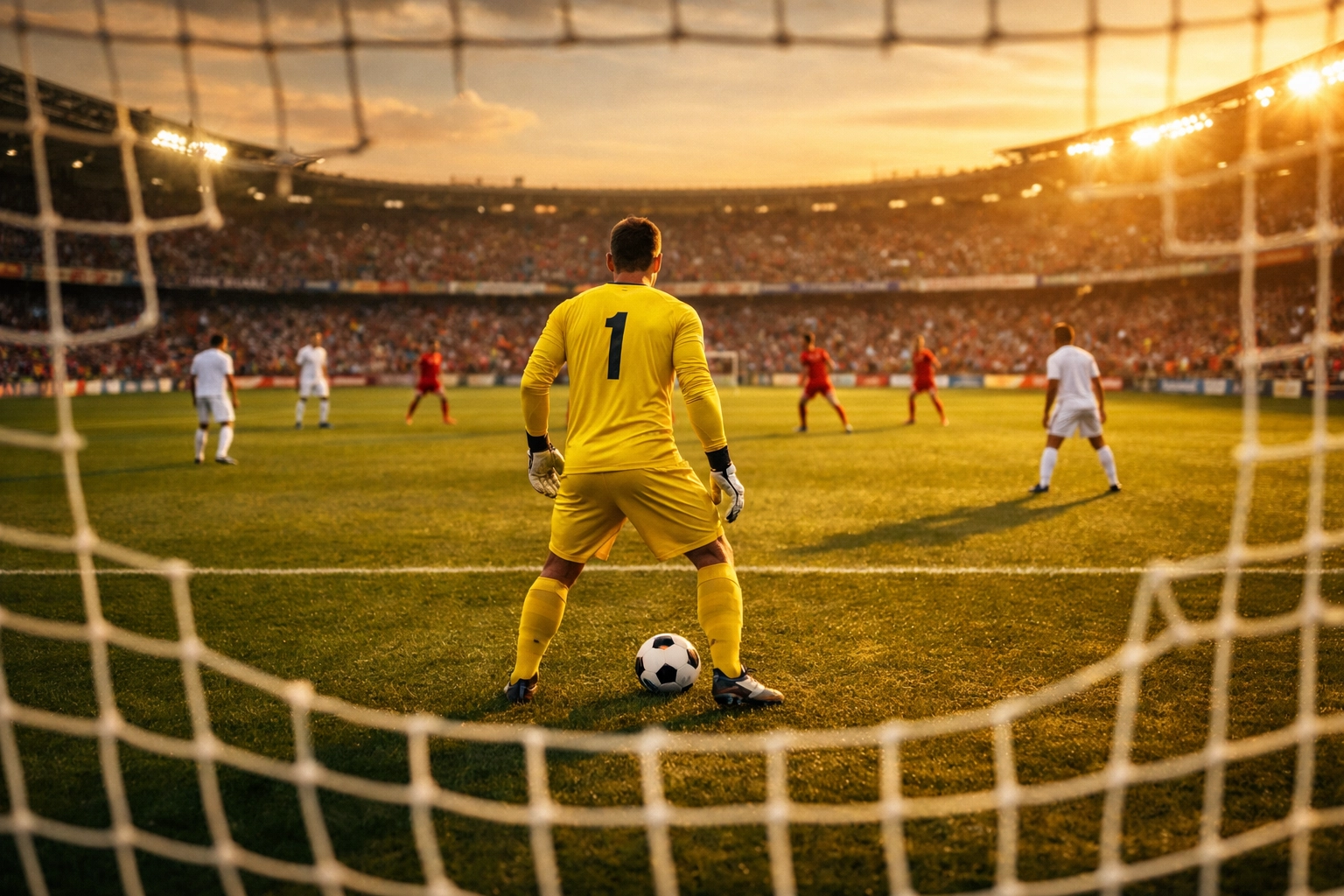 Torwart als Plus-One-Spieler weit außerhalb des Strafraums im Spielaufbau