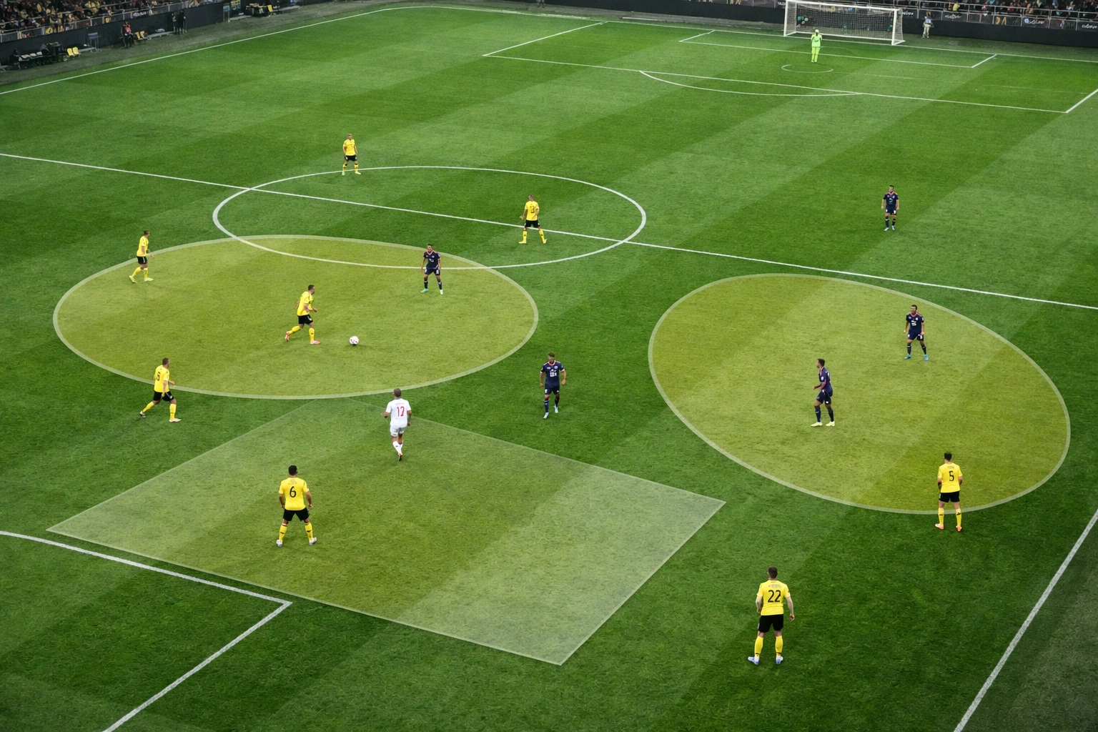 Unkoordiniertes Pressing von Borussia Dortmund mit Lücken zwischen den Defensivlinien