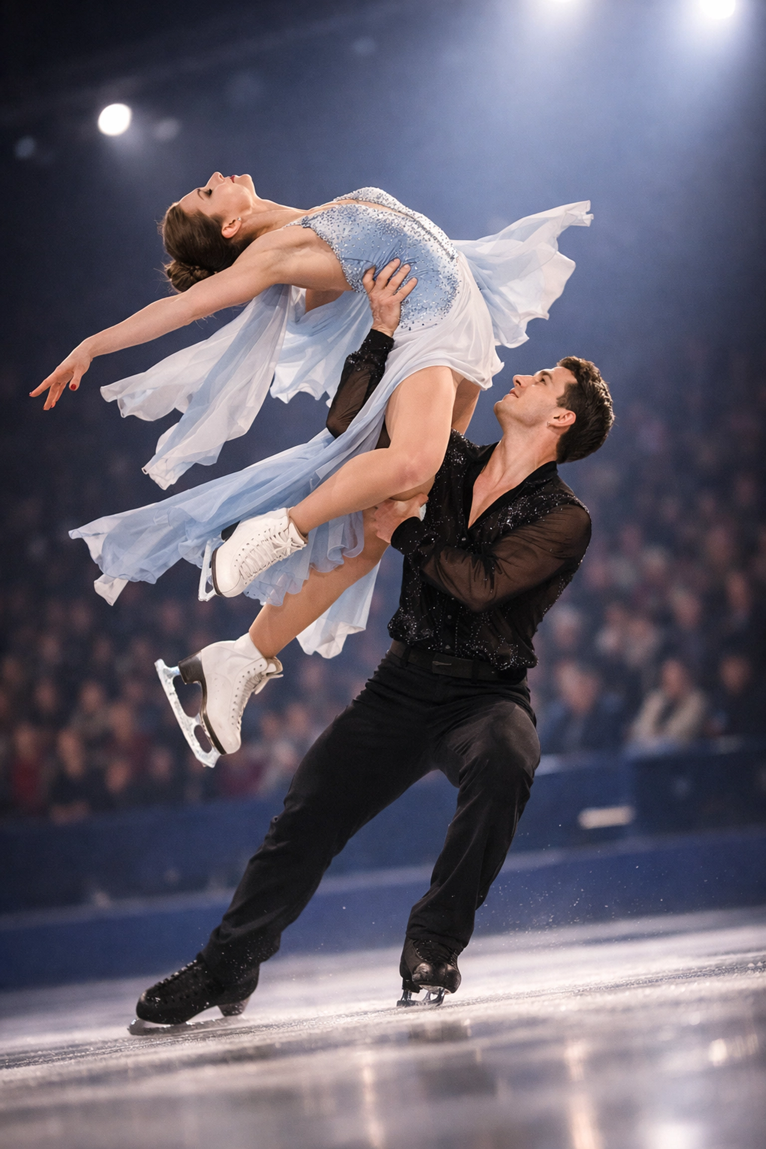 Eistanz-Paar bei Hebefigur – Eiskunstlauf Olympia Milano 2026
