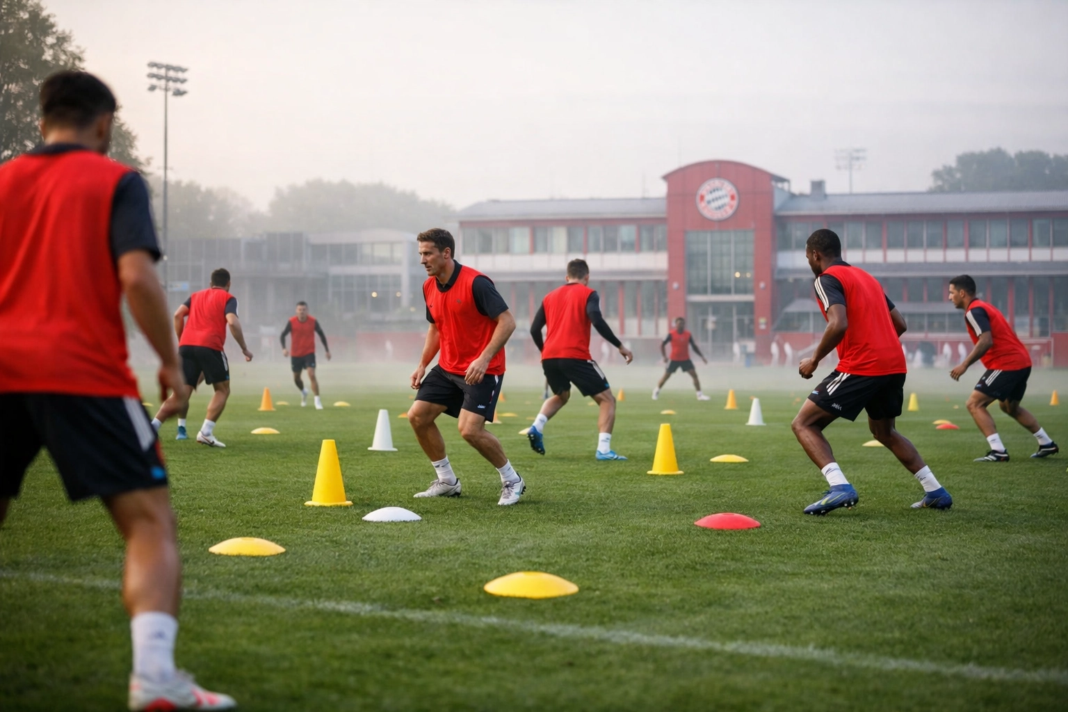 Bayern Trainingseinheit mit Positionswechsel-Übungen für das neue Taktik-System