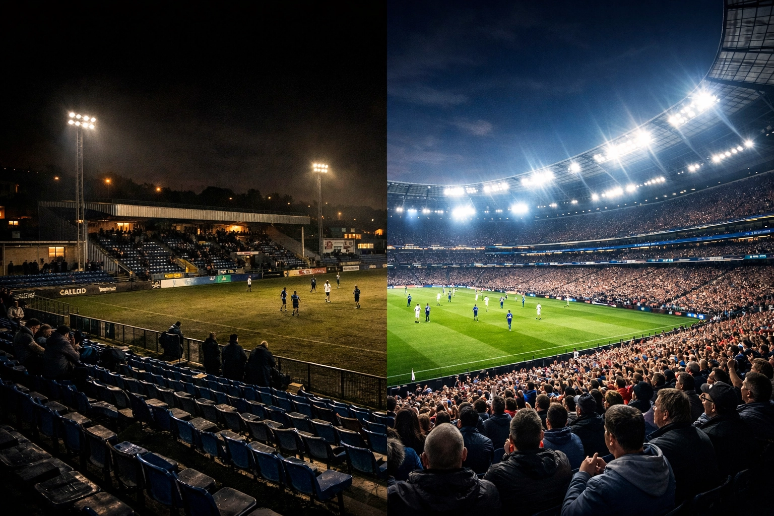 Vergleich Marktliquidität: Unterklassiges Stadion vs. ausverkauftes Premier League Stadion