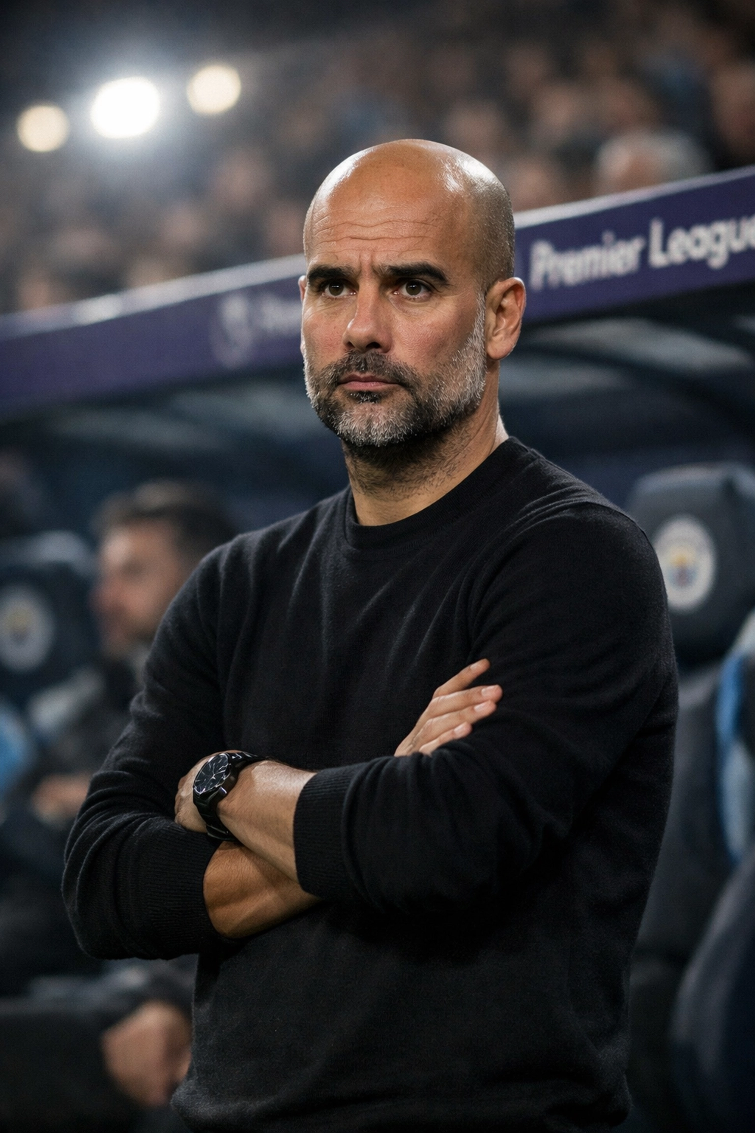 Pep Guardiola an der Seitenlinie während eines Manchester City Spiels