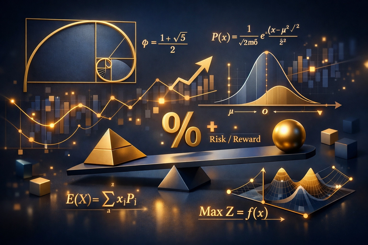 Kelly Kriterium Formel Visualisierung mit Wahrscheinlichkeitskurven und Risiko-Ertrag-Balance