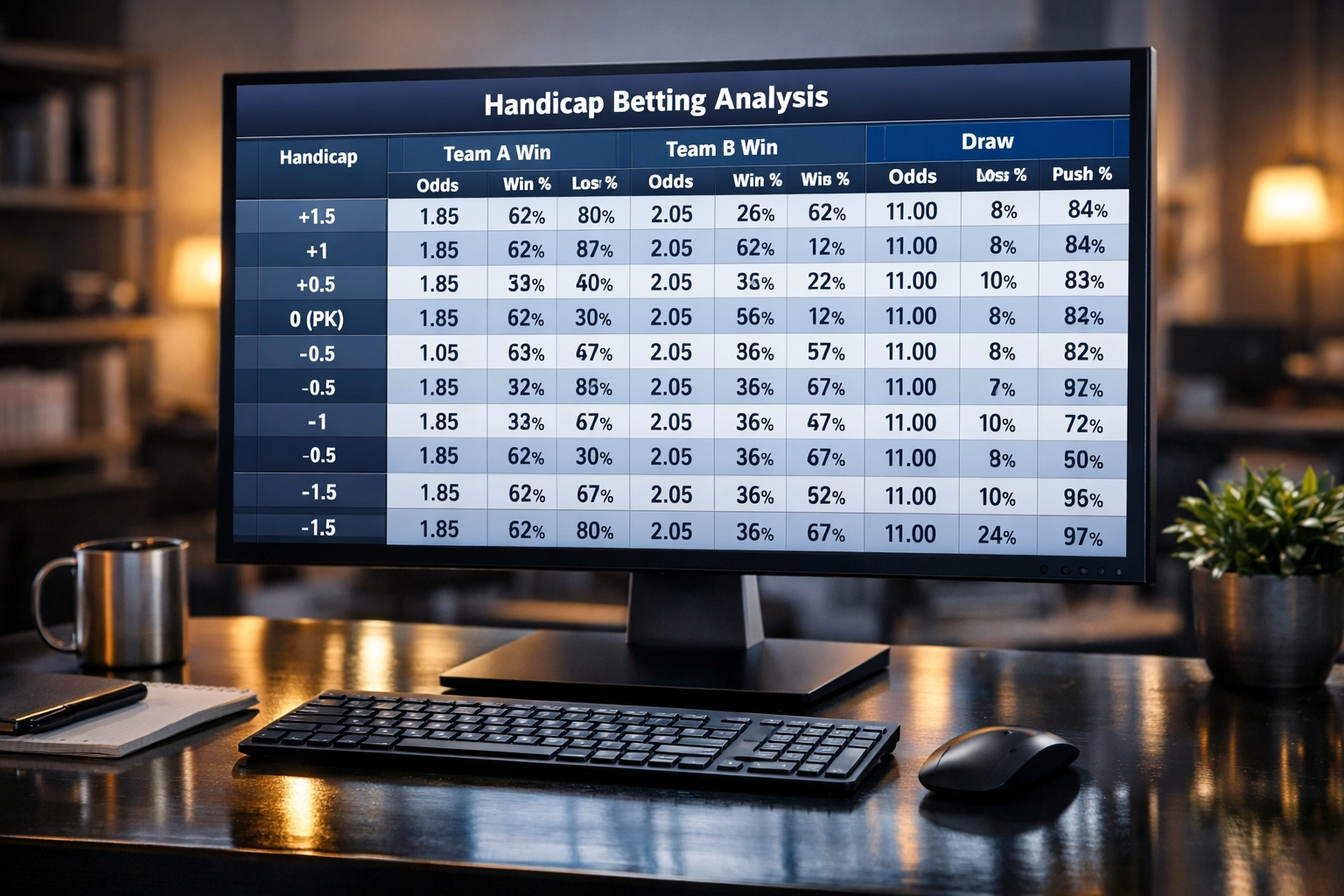 Vergleichstabelle verschiedener Asian Handicap Wettarten mit Quoten und Absicherung