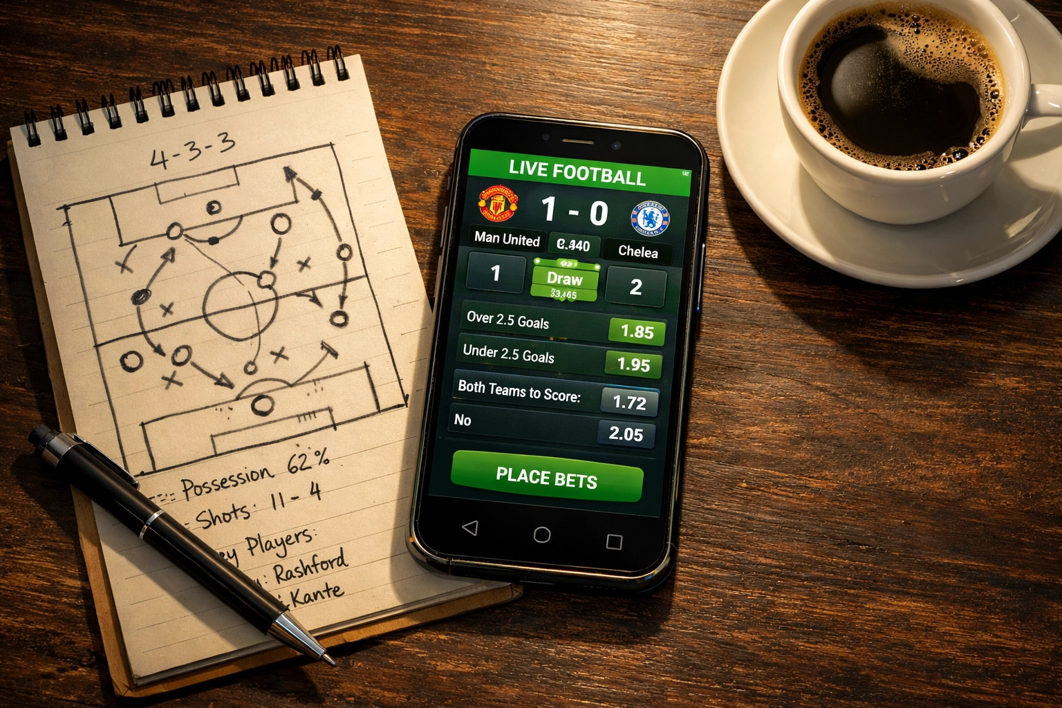 Football betting analysis workspace with EFL Cup odds and tactical statistics for informed wagering