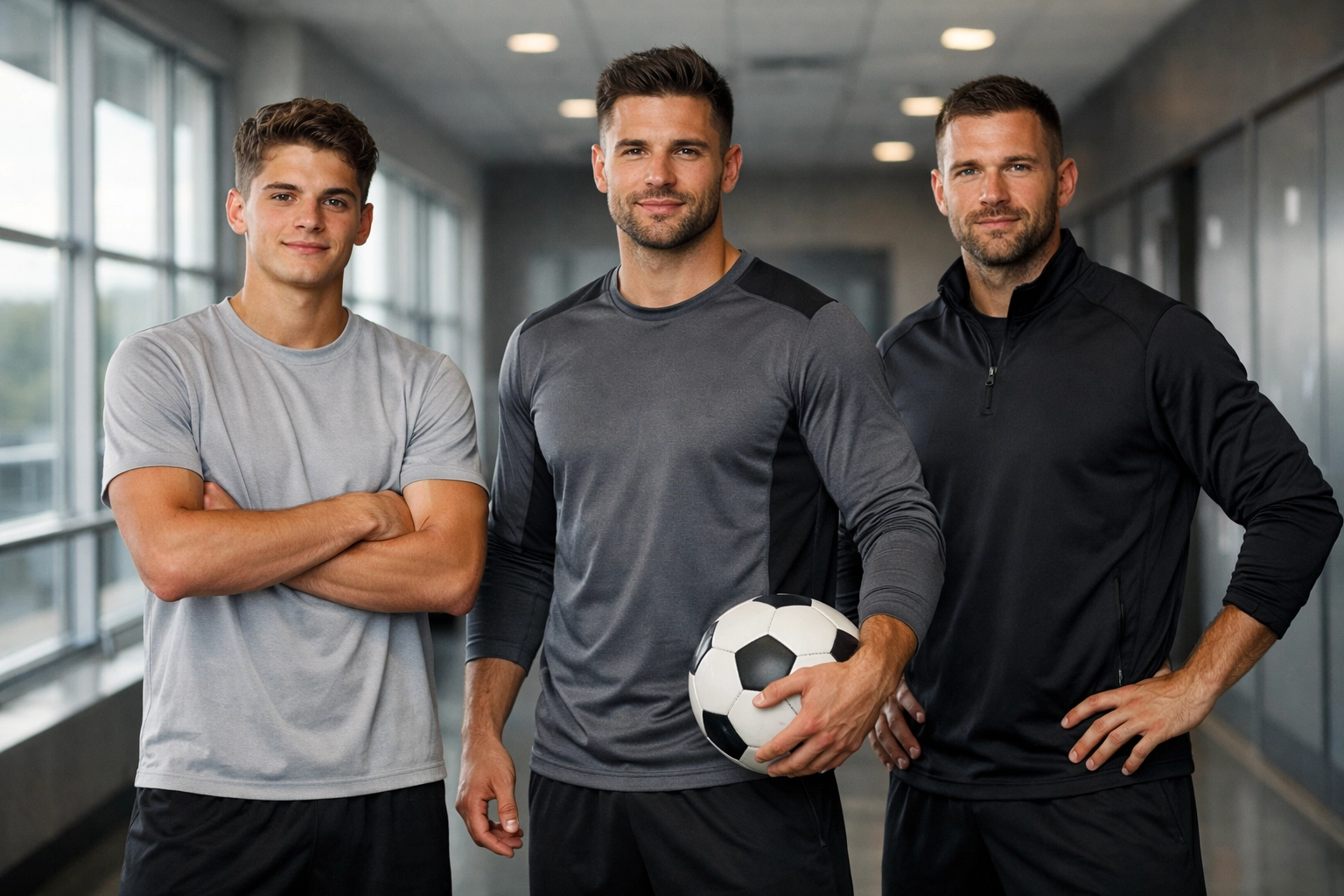 Drei Generationen von Fußballspielern veranschaulichen ideale Altersstruktur im Kader