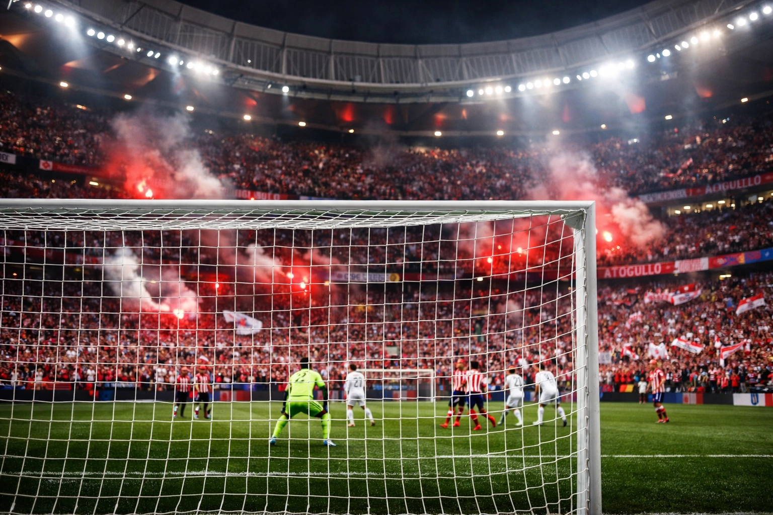 Atlético Madrid Wanda Metropolitano Stadion beim Derby gegen Rayo Vallecano mit Fans