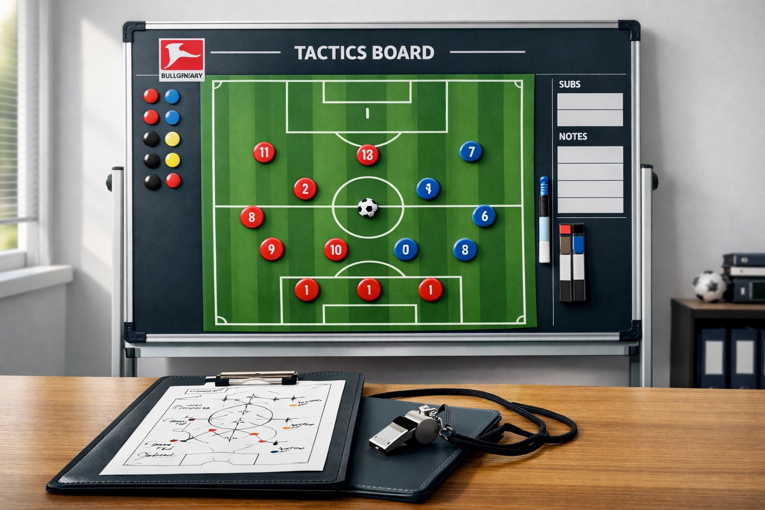 Taktiktafel mit 4-3-3 Formation zeigt Rieras System bei Eintracht Frankfurt