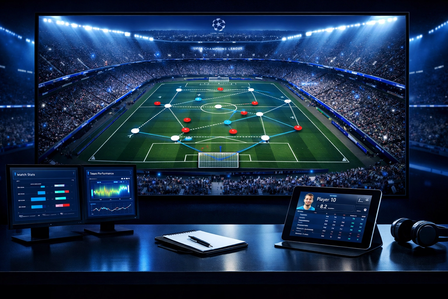 Taktische Analyse Champions League Achtelfinale mit Spielerstatistiken und Formationen