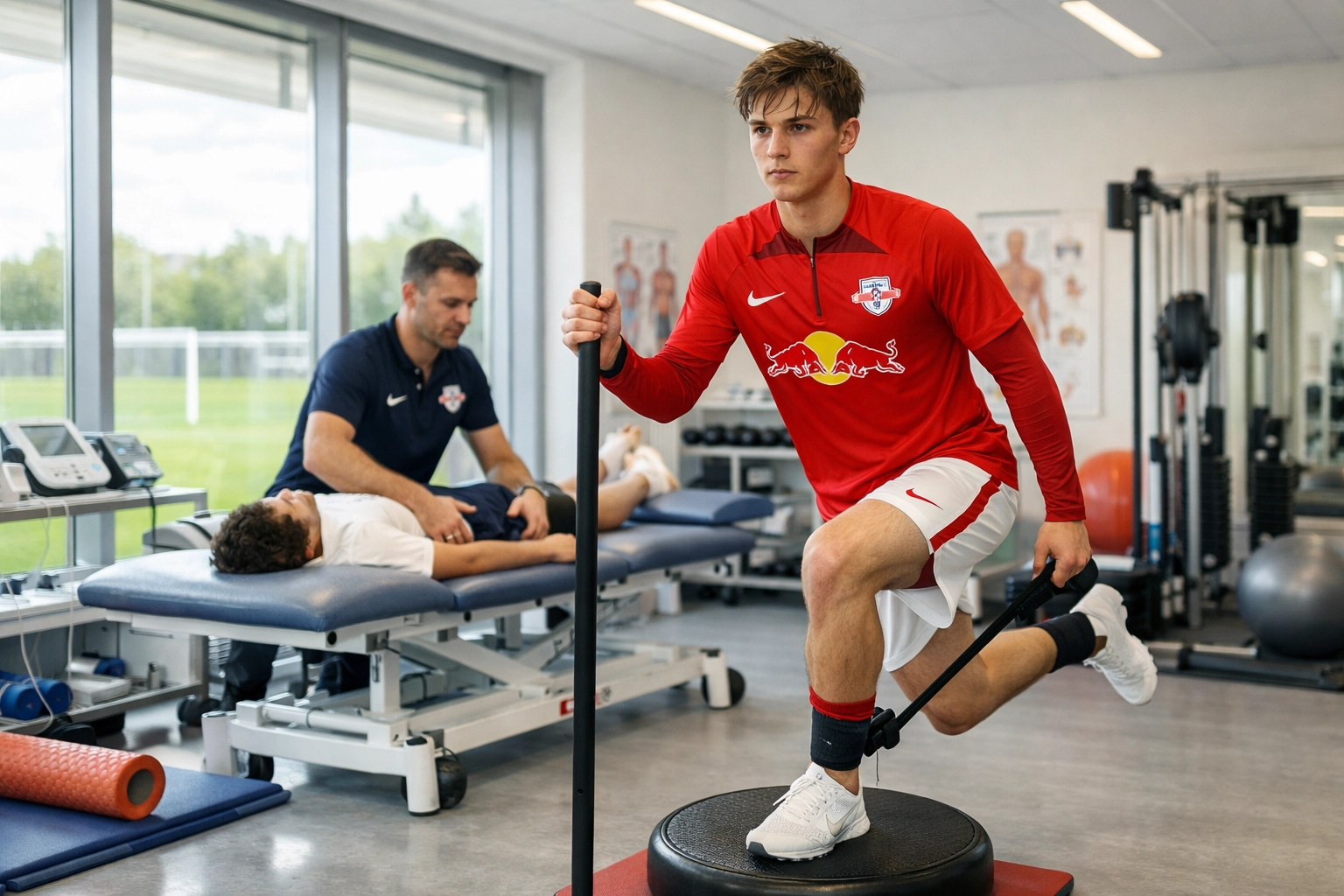 RB Leipzig Nachwuchsspieler beim Aufbautraining nach Verletzung