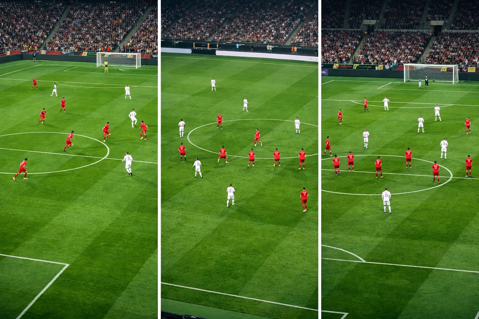 Drei Pressing-Varianten im Vergleich: hohes Gegenpressing, Mittelfeldpressing und defensive Kompaktheit