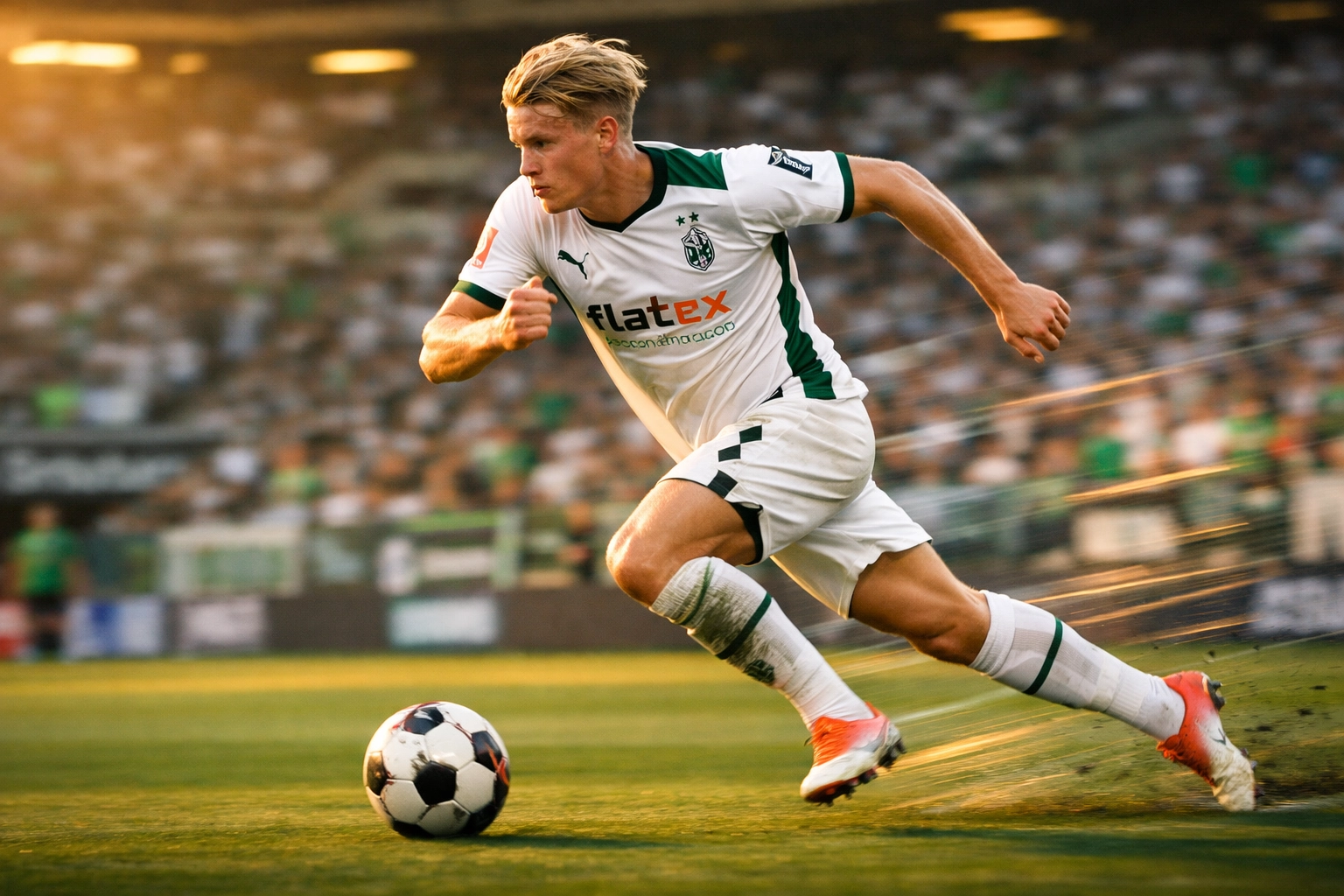 Borussia Mönchengladbach Wintertransfer Nordström sprintet mit Ball am Fuß auf dem Flügel