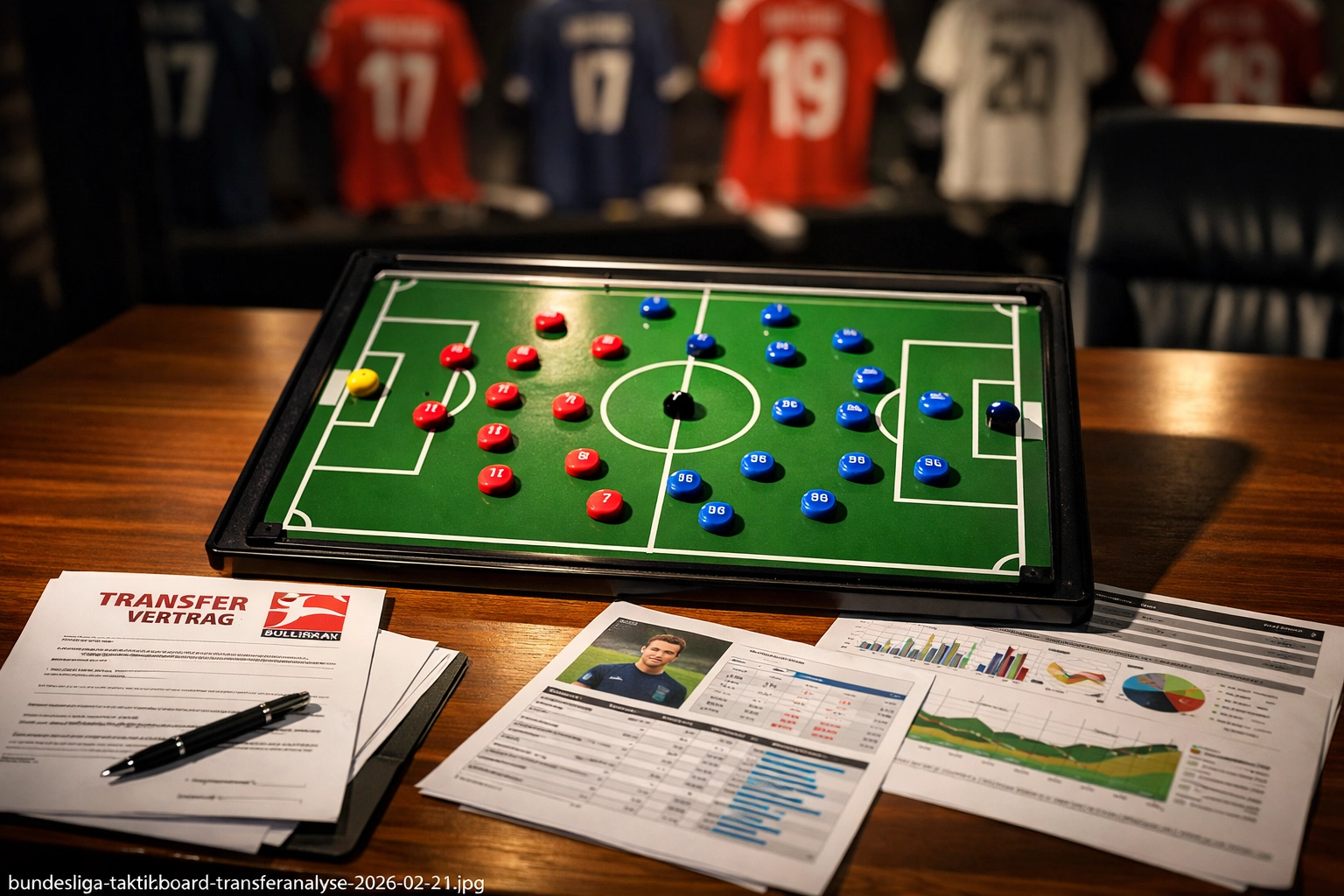 Bundesliga Taktikboard mit Transferanalyse und strategischer Kaderplanung für 2026