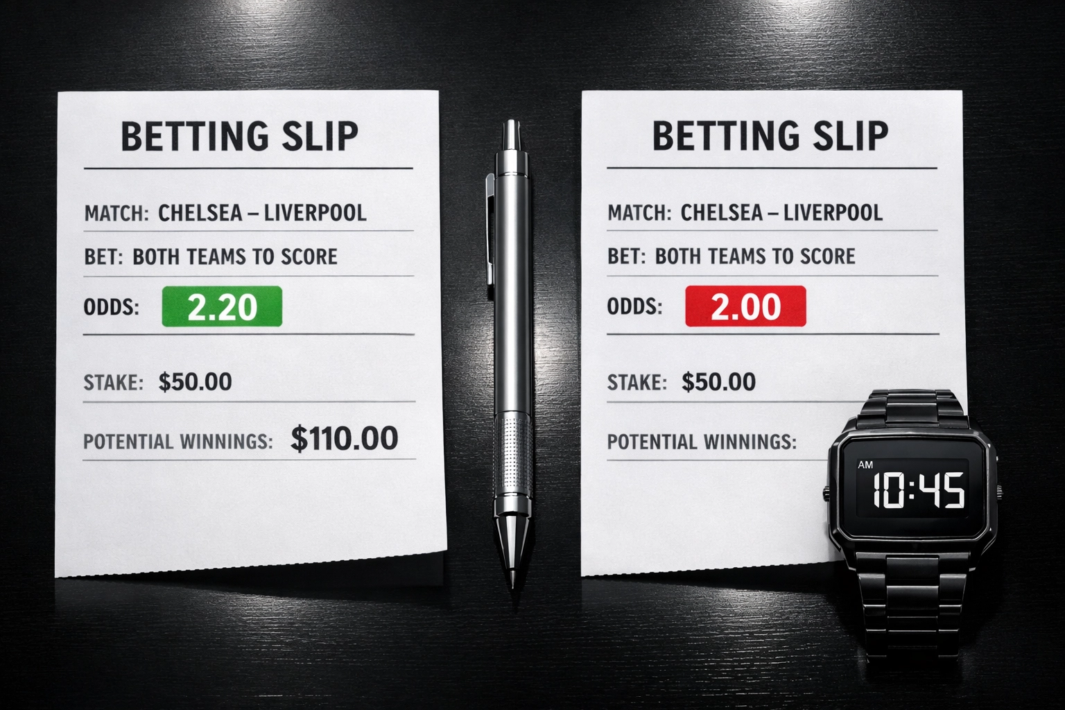Closing Line Value Vergleich: Wettquoten 2.20 vs. 2.00 für profitable Value Bets