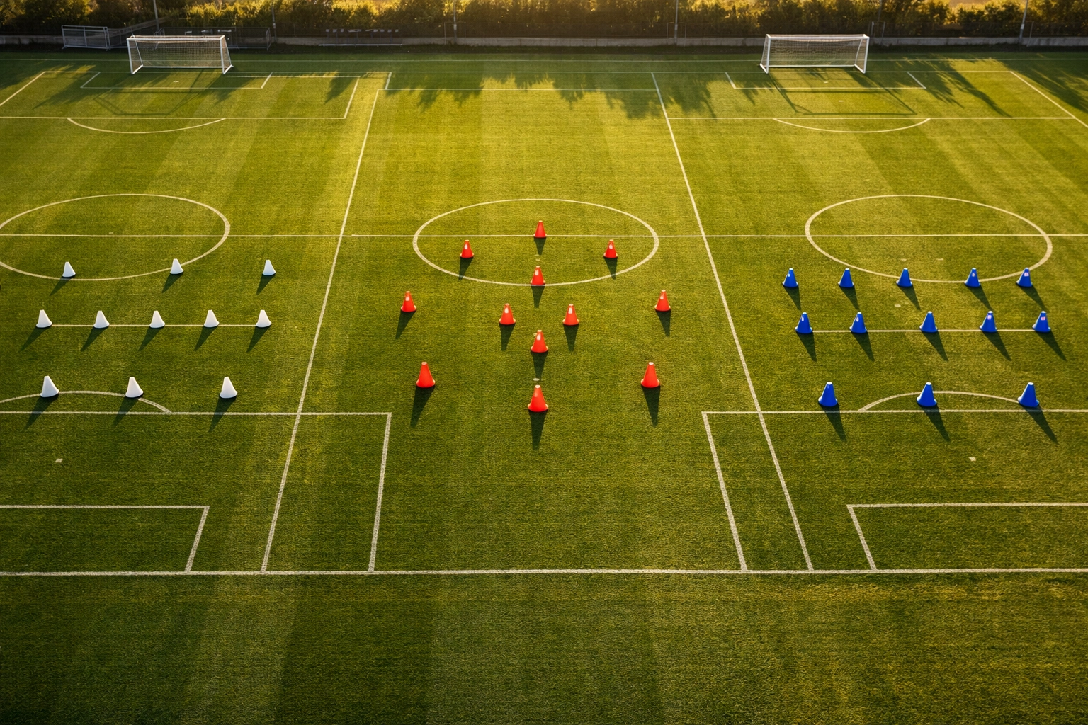 Taktische Formationen im Vergleich: Viererkette, Dreierkette und Fünferkette auf dem Trainingsplatz