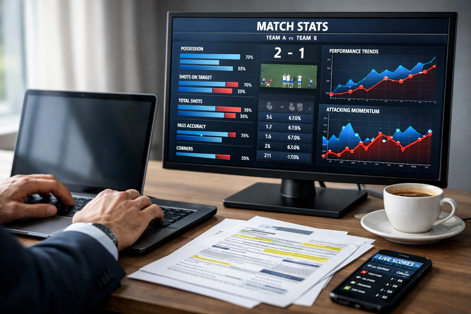 Analyst wertet Fußballstatistiken und Trendcharts für BTTS-Strategie aus