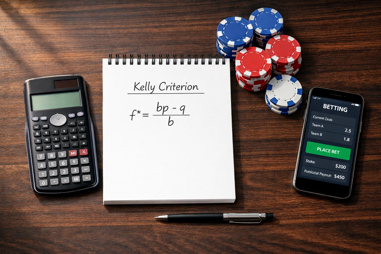 Kelly-Kriterium Formel für optimales Bankroll Management beim Value Betting