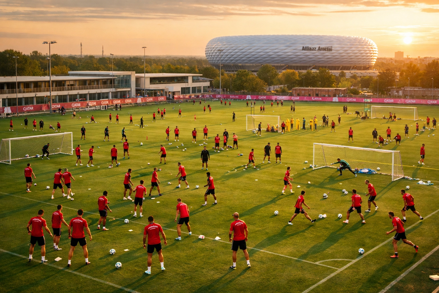 Bayern München Training mit mehreren Spielern zeigt Kadertiefe und Rotationsoptionen