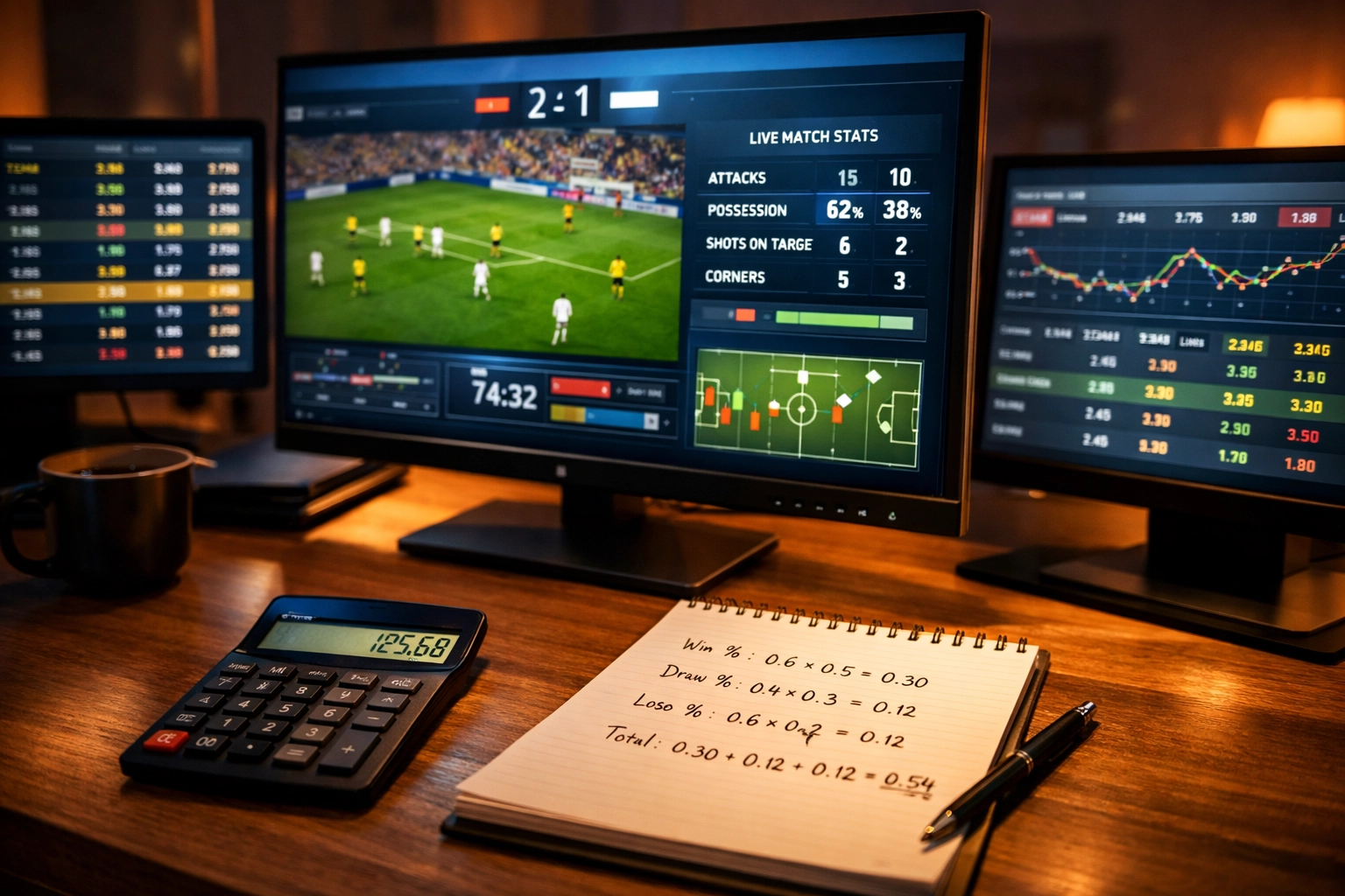 Professionelle Wettanalyse mit Live-Quoten und Wahrscheinlichkeitsberechnungen für Value Betting