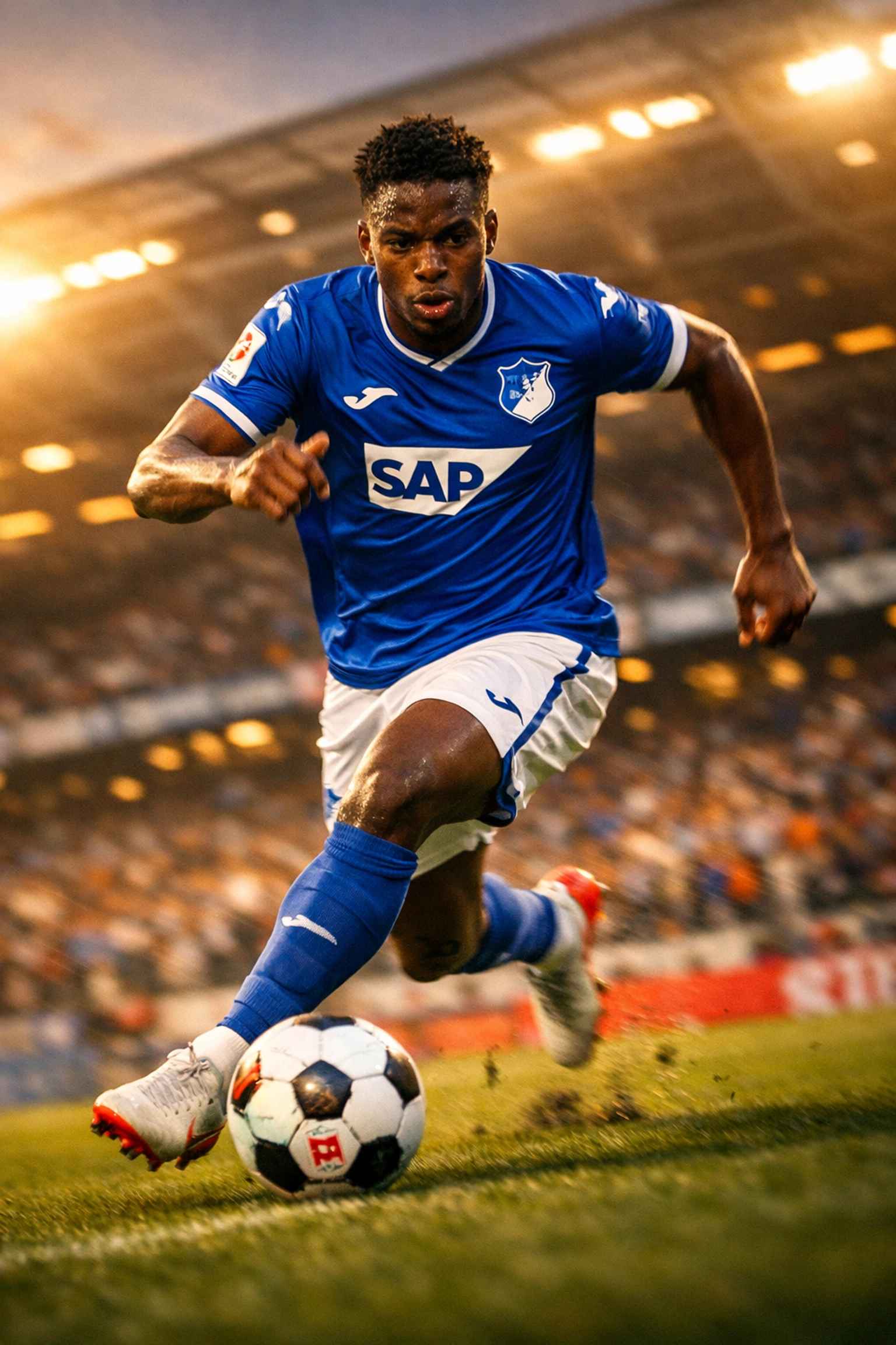 Bazoumana Toure im Sprint auf dem linken Flügel für TSG Hoffenheim in der Bundesliga