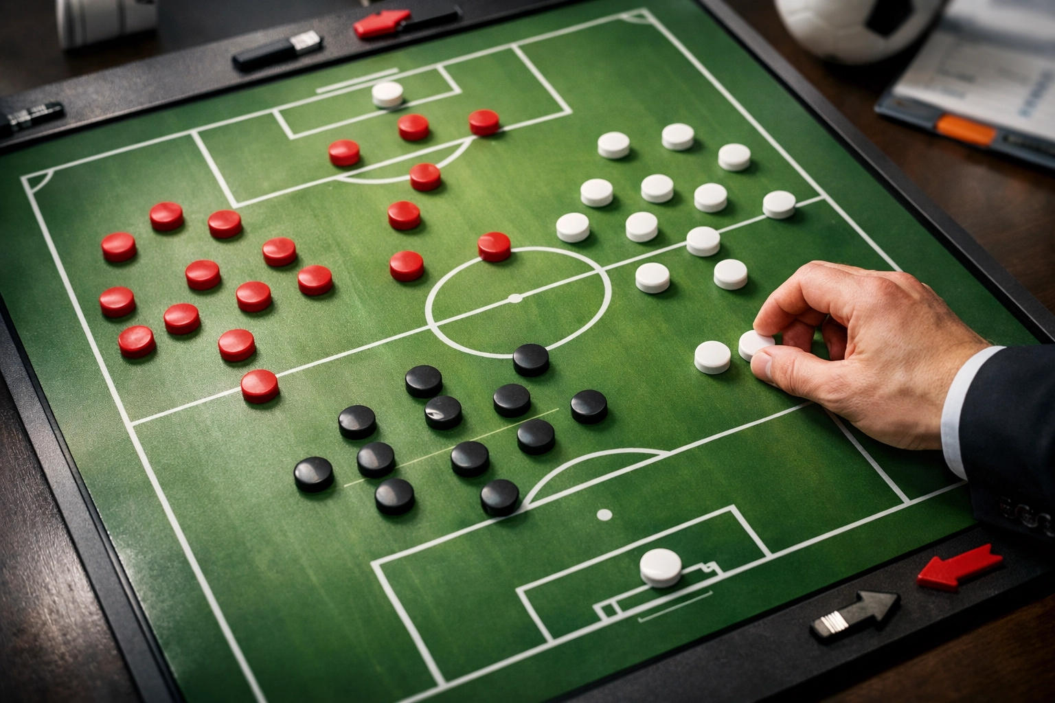 Taktiktafel Bundesliga mit verschiedenen Formationen zeigt flexible Spielsysteme