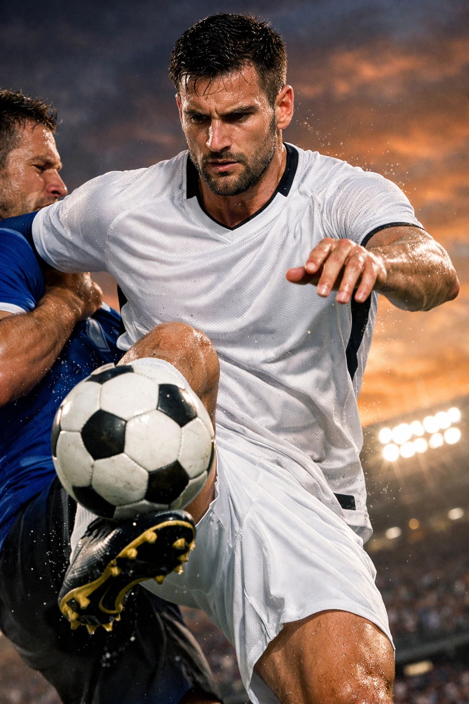 Kraftvoller Stürmer kombiniert Technik und Physis bei der Ballbehauptung