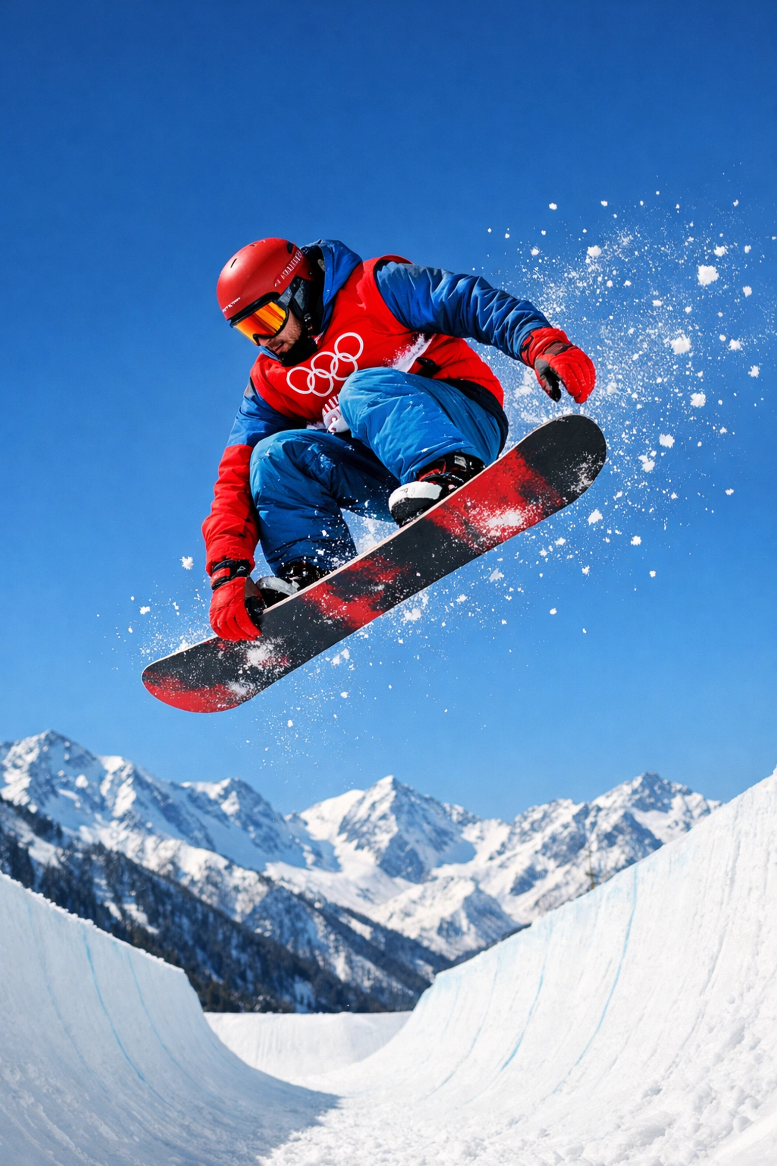 Olympia Snowboard Halfpipe-Action bei Winterspiele mit Wettmöglichkeiten