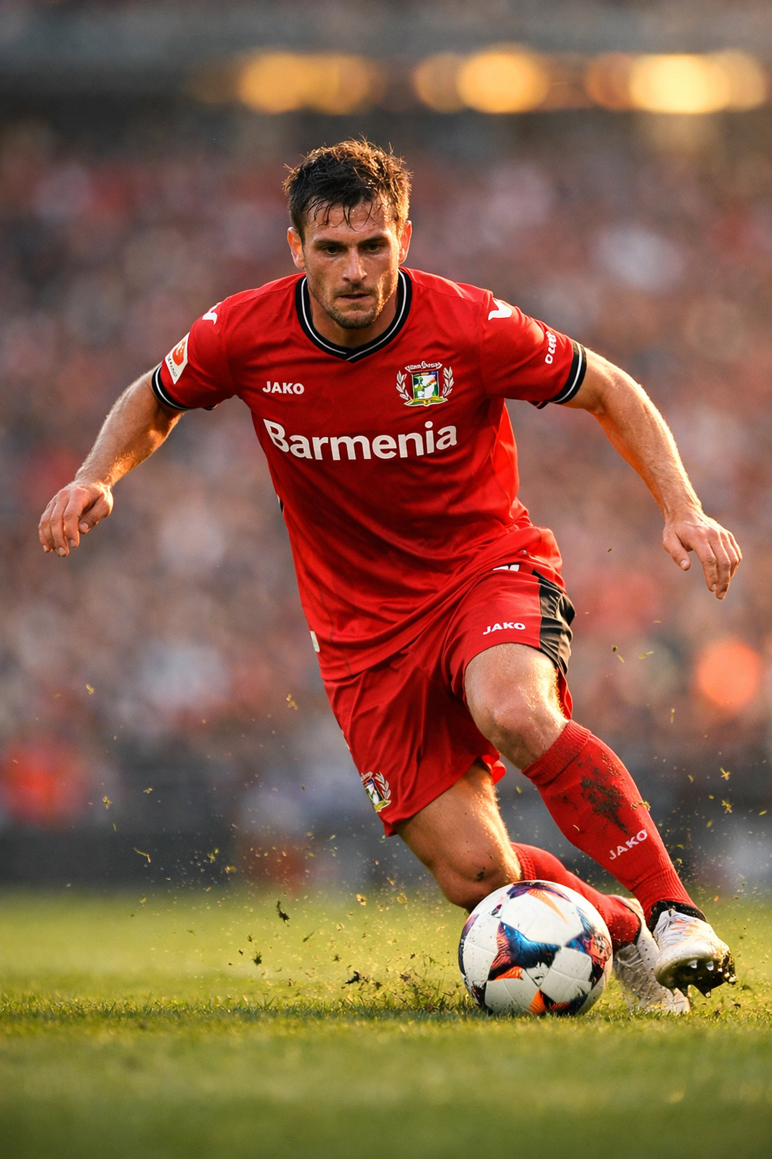 Leverkusen Mittelfeldspieler im Übergangsmoment zwischen defensiver und offensiver Phase