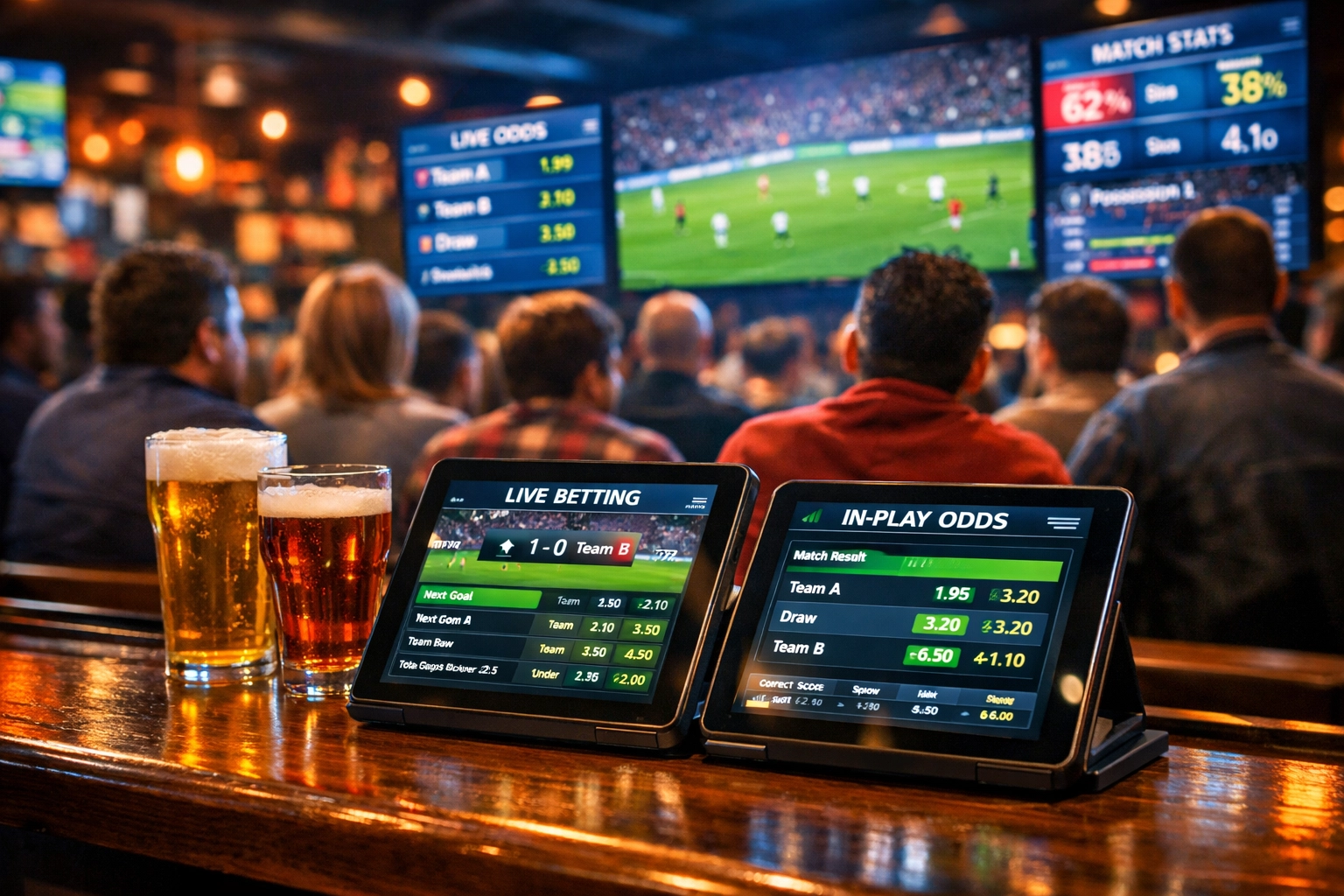 Live-Wetten und Quotenvergleich während eines Premier League Spiels