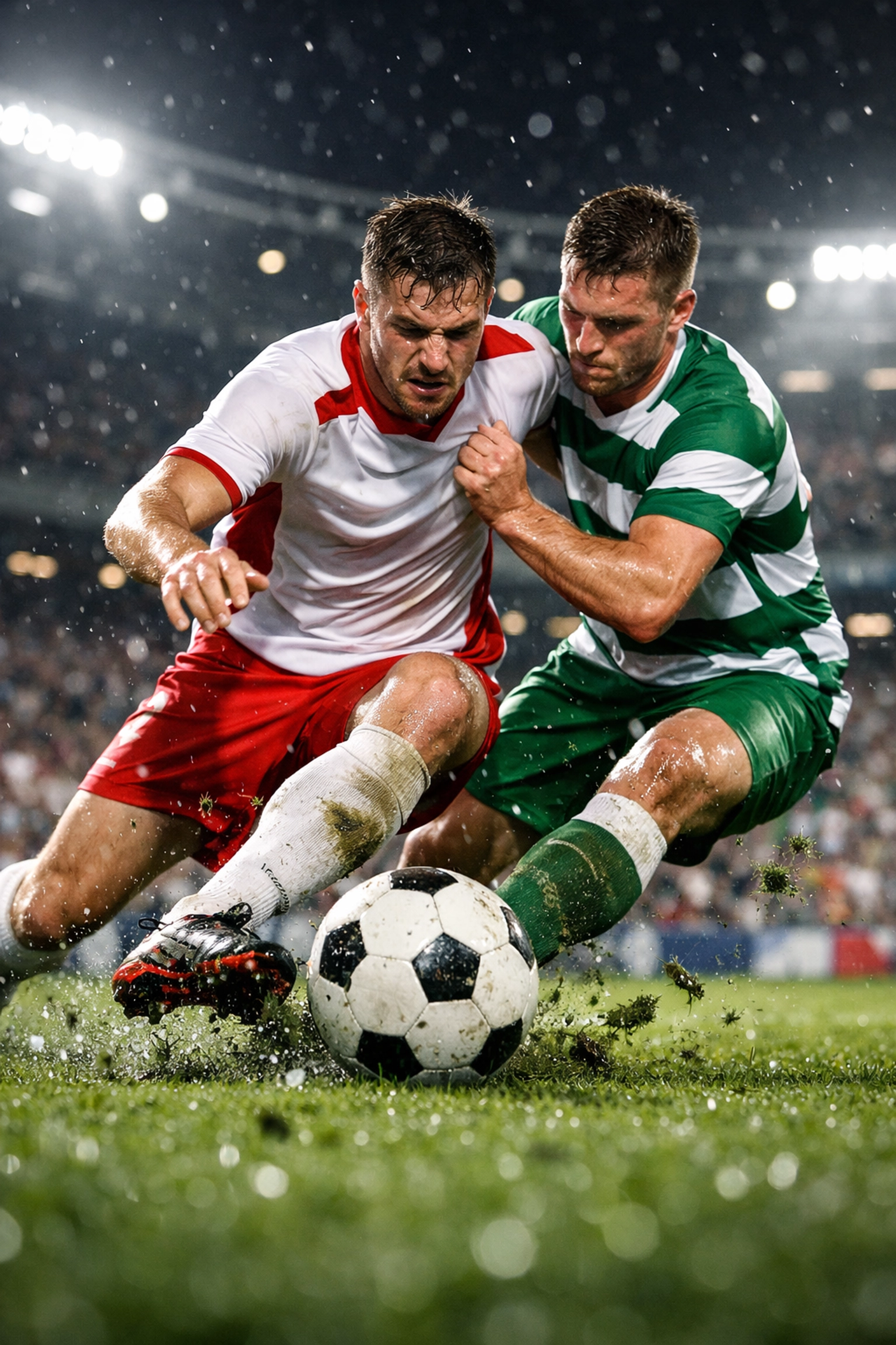 Spannende Spielszene beim Europa League Rückspiel Stuttgart gegen Celtic Glasgow im Stadion.