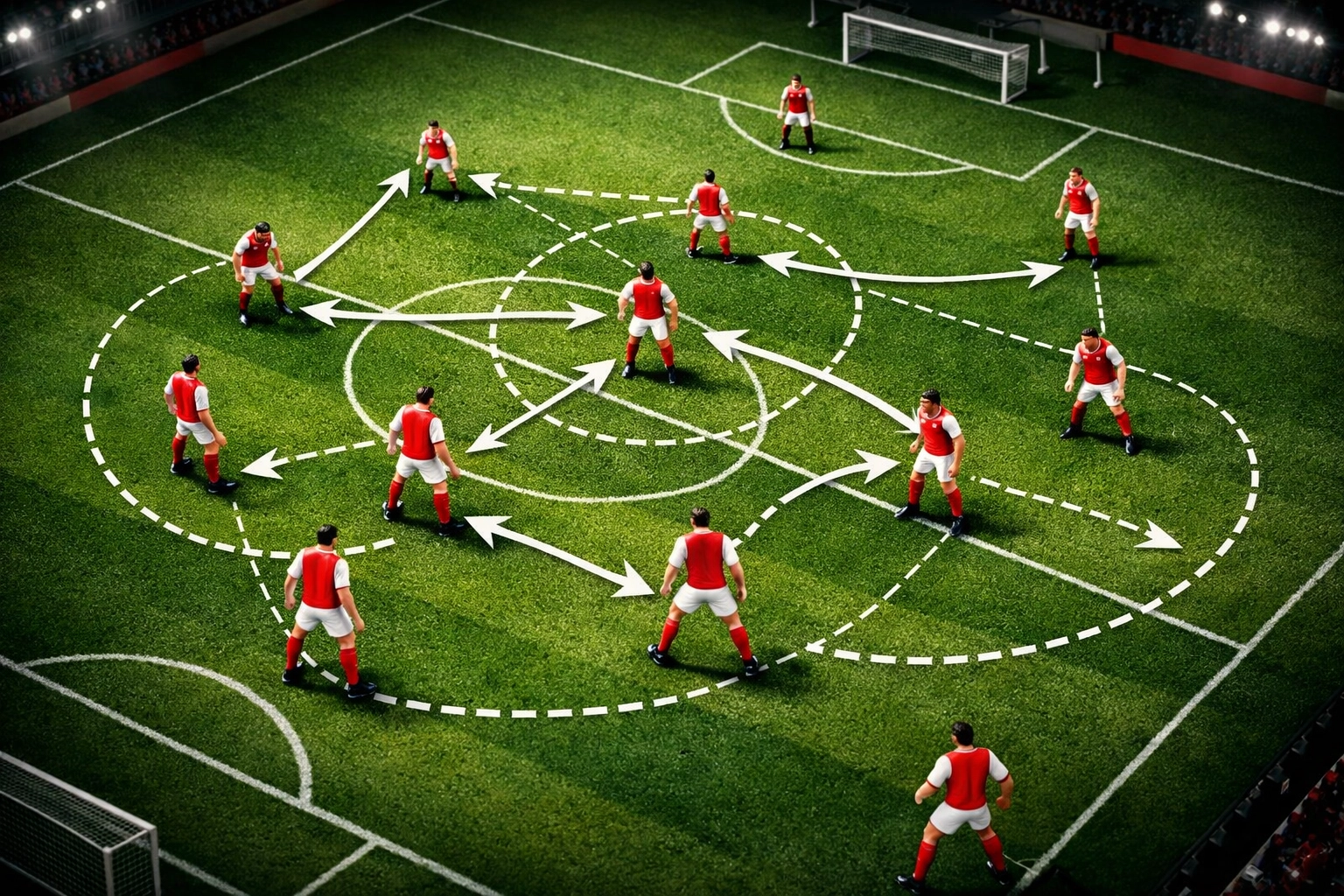 Arsenals taktische Formation 4-3-3 zu 4-2-3-1 Wechsel im Pressing-System