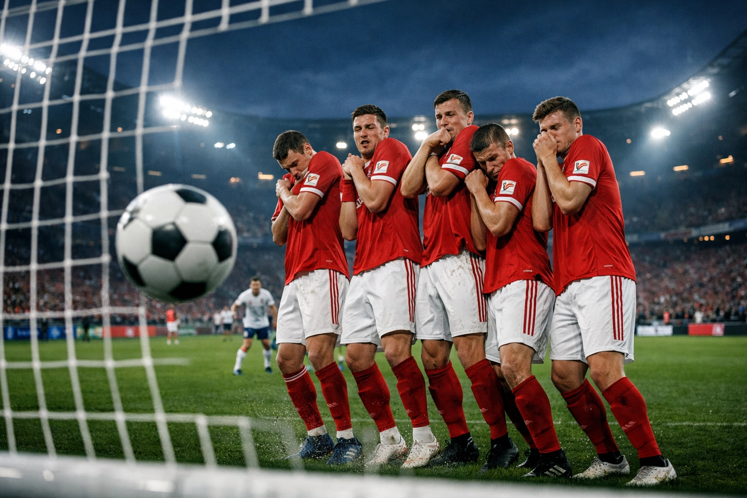 Bundesliga Abwehrmauer beim Freistoß zeigt defensive Stabilität und taktische Organisation