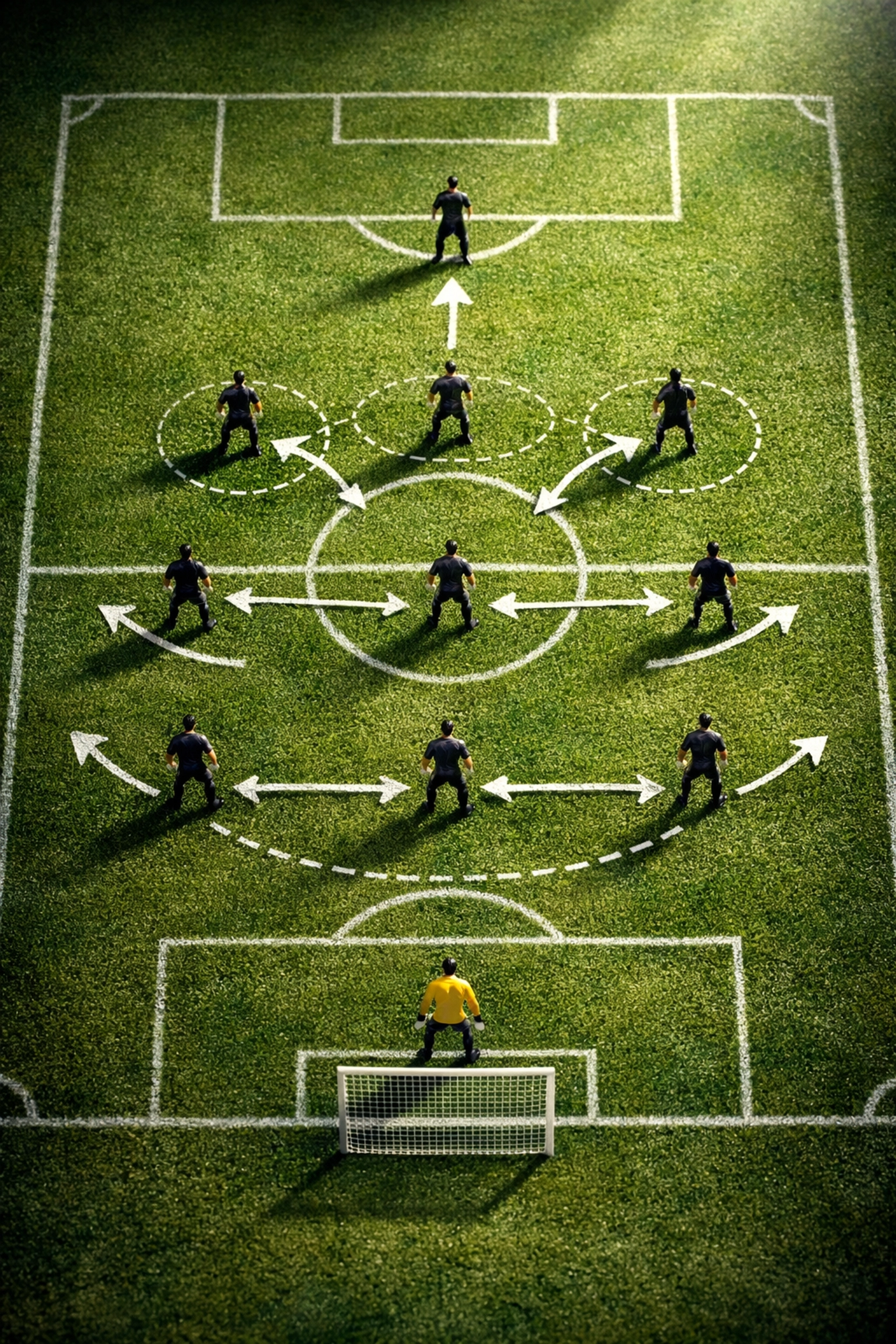 Bayer Leverkusen 3-4-2-1 Formation Taktikdiagramm aus der Vogelperspektive