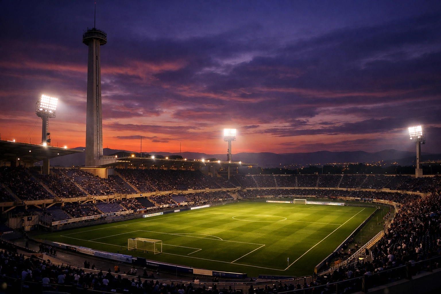 Das Stadio Artemio Franchi in Florenz vor dem Serie A Topspiel Fiorentina gegen Inter Mailand.