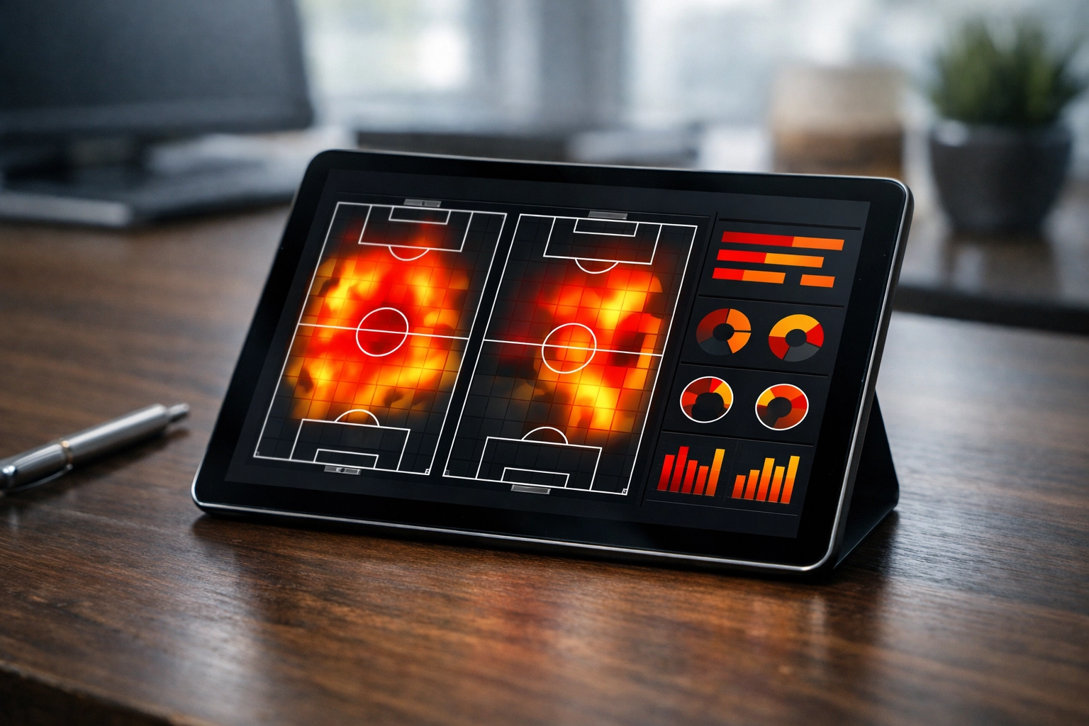 Daten-Analyse auf einem Tablet für die Galatasaray gegen Liverpool Champions League Prognose.