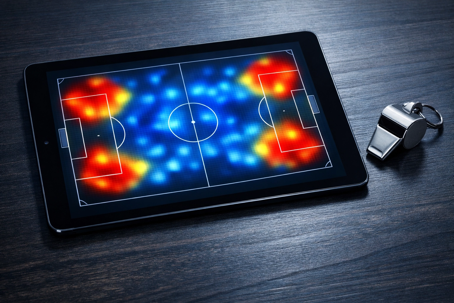 Tablet mit Heatmap-Statistiken zur Brighton gegen Arsenal Premier League Prognose.
