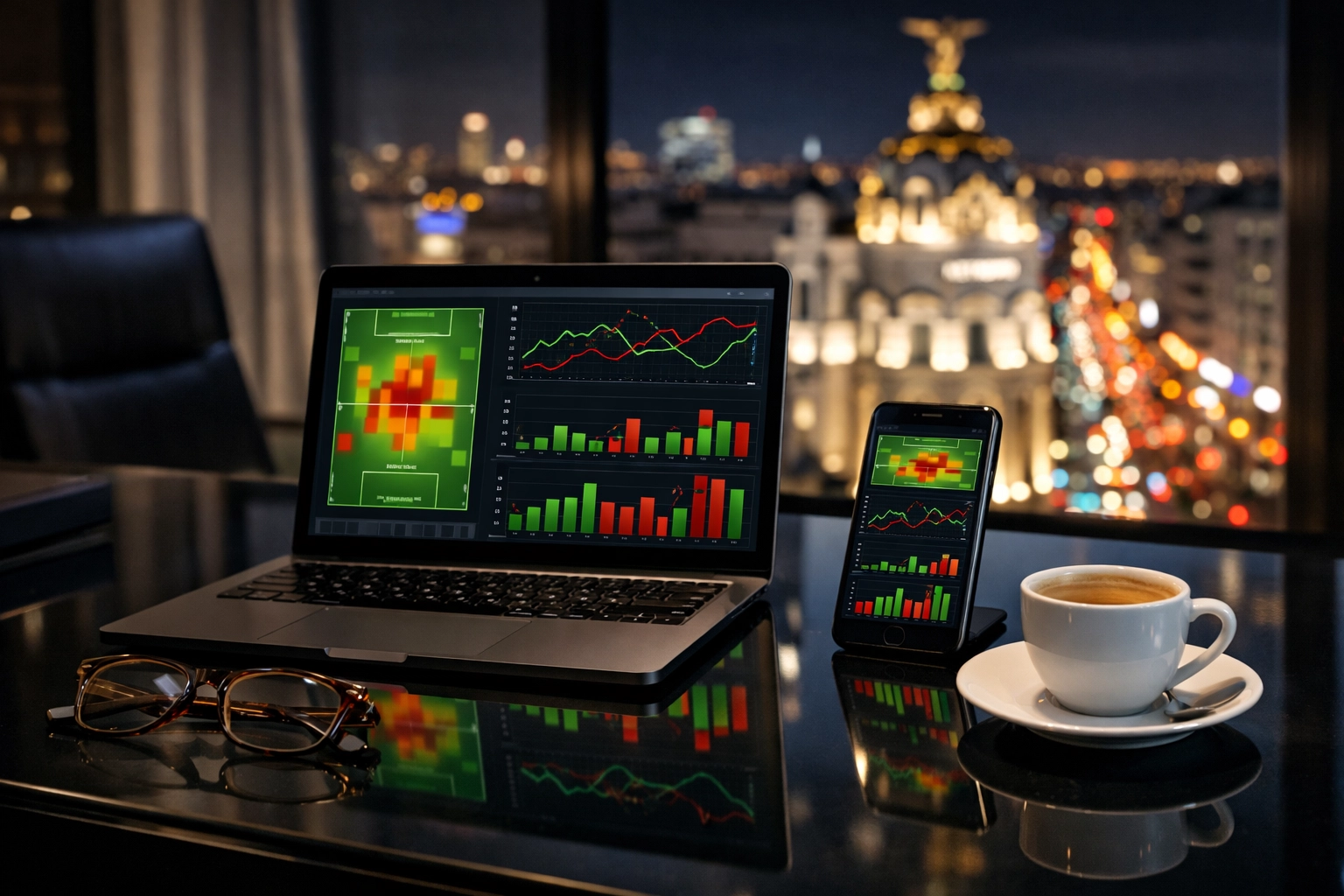 Digitale Datenanalyse und Statistiken zur Spielprognose für Real Madrid gegen Atlético Madrid.