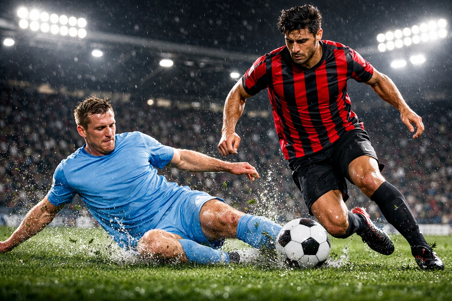 Dynamischer Zweikampf zwischen Spielern von Lazio Rom und AC Milan im Stadio Olimpico.