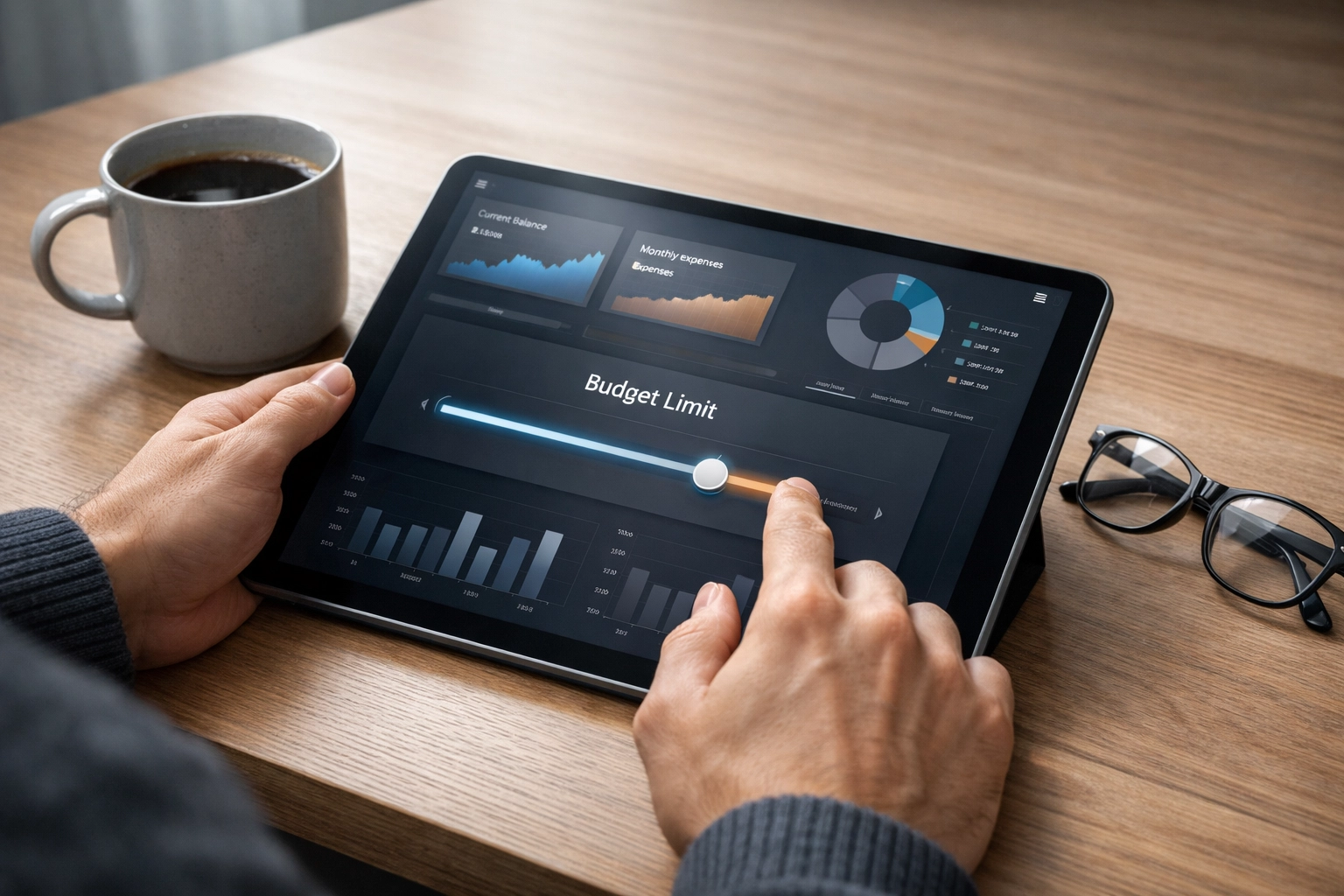 Digitale Einstellung eines Einzahlungslimits am Tablet zur Förderung des Spielerschutzes.