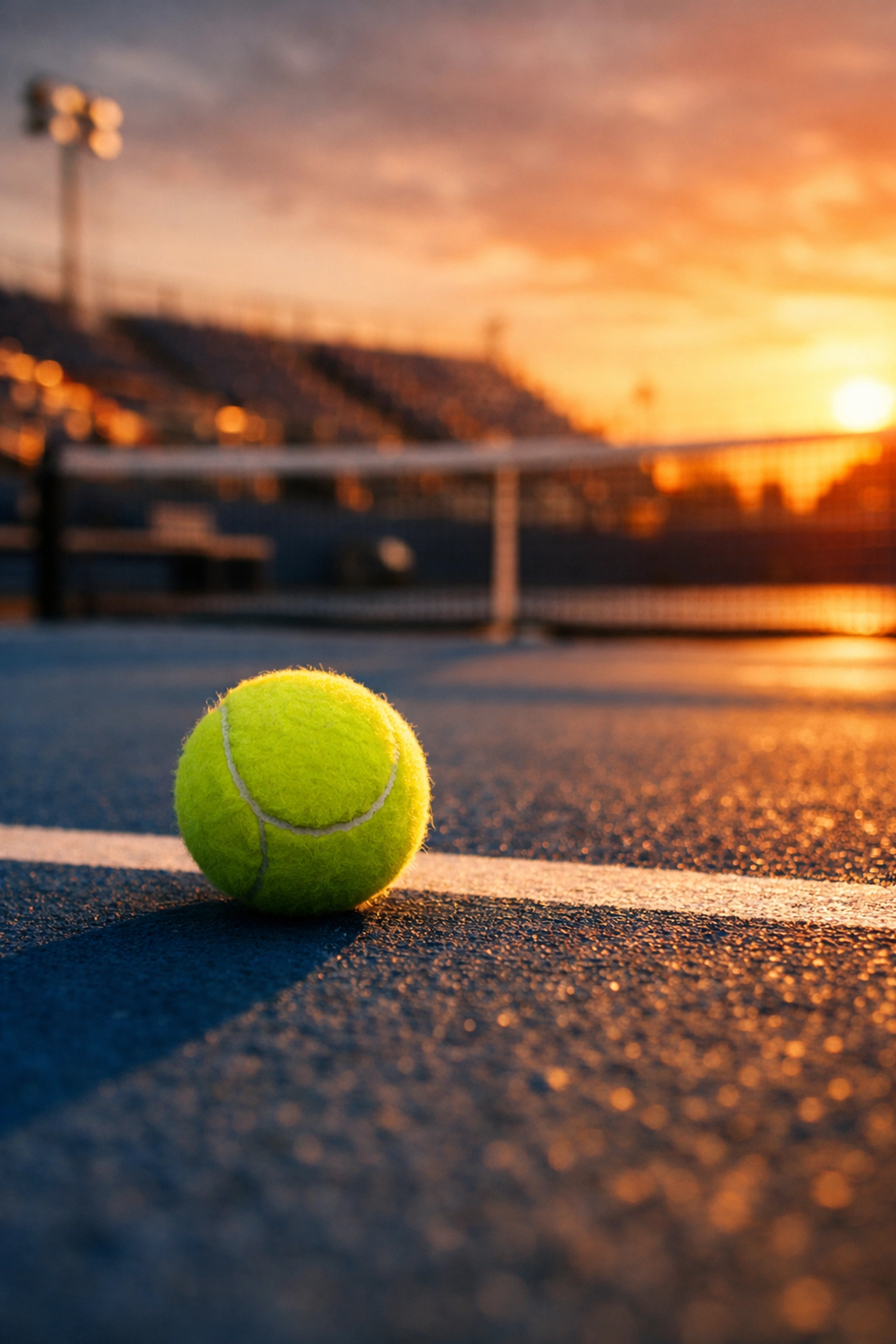 Tennisball auf blauem Hartplatz als Symbol für aktuelle Quoten-Trends bei Tennis-Wetten.