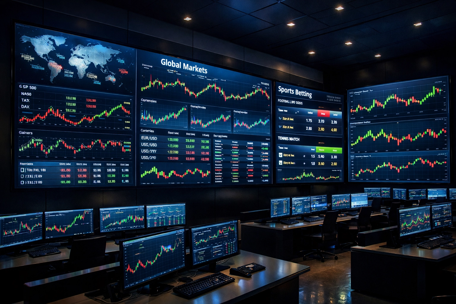 Analyse-Zentrum zur Überwachung von Quotenbewegungen und Markteffizienzen in Echtzeit.