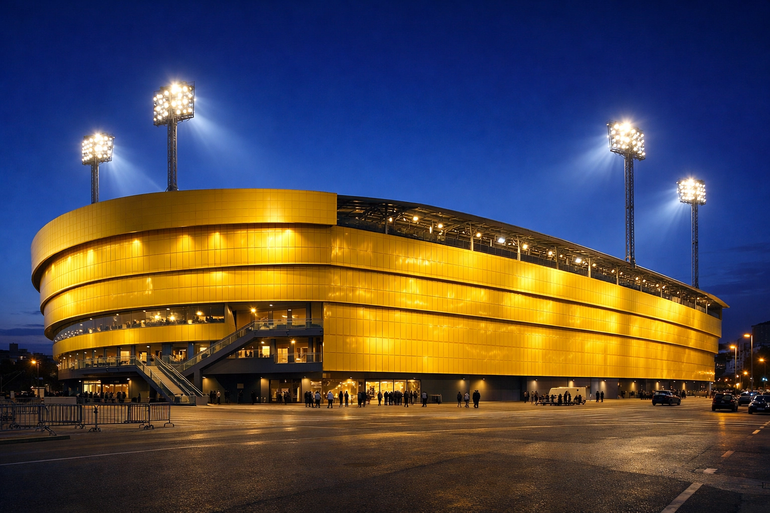 Das Estadio de la Cerámica in Villarreal als Schauplatz der La Liga Partie gegen Real Sociedad.