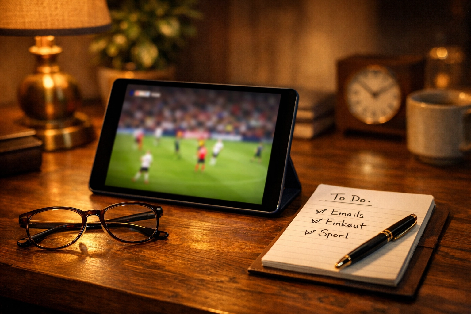 Professionelle Datenanalyse am Tablet für den Wett-Tipp Stuttgart gegen Porto.