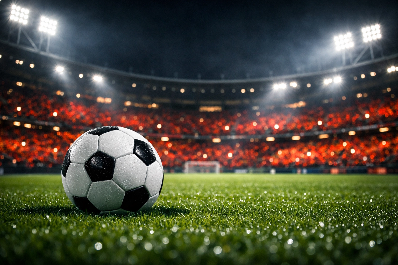 Fußballstadion unter Flutlicht für den Wett-Tipp zum Spiel Galatasaray vs. Liverpool.