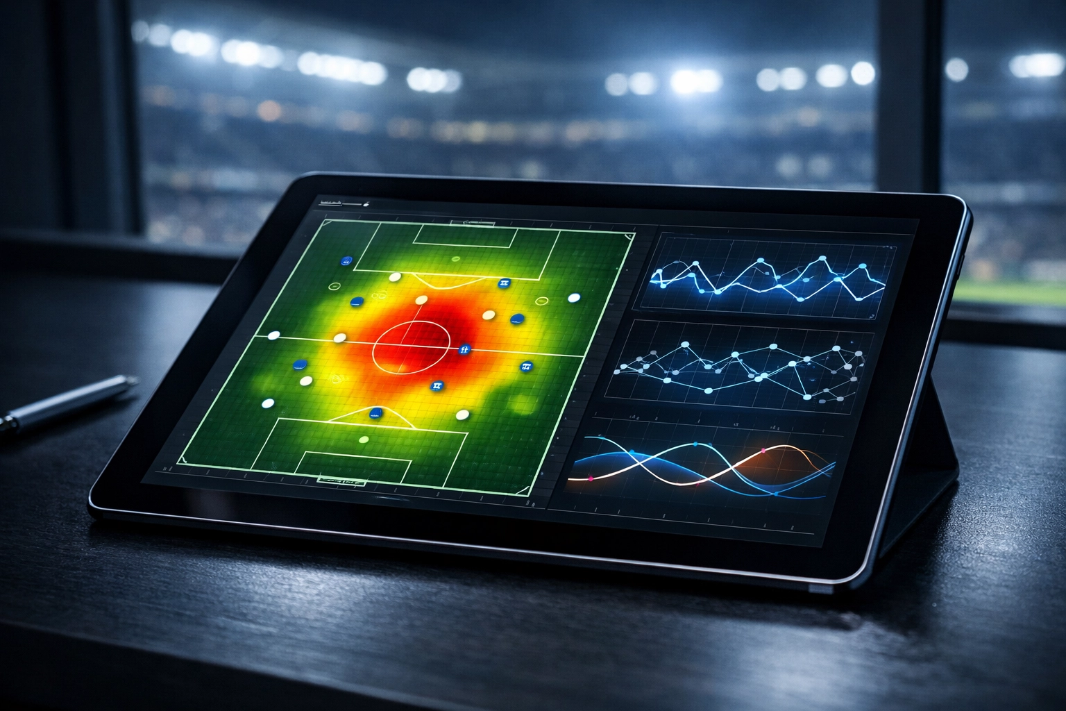 Digitale xG-Datenanalyse auf einem Tablet zur Vorbereitung auf Neapel gegen Torino